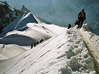 alpinisme  Chamonix avec un guide de haute montagne